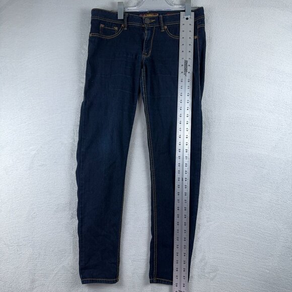 2 BWU Skinny Jeans Super Low Rise Embroidered Pockets Womens Blue Size 11 - Picture 6 of 11